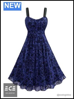Plus Size Gothic A-Line Mesh Overlay Dress Sleeveless Backless Ruched Midi